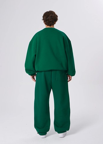 Erkek Koyu Yeşil Oversize Sweatshirt - Görsel 3