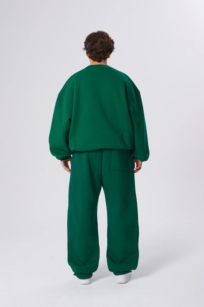 Erkek Koyu Yeşil Oversize Sweatshirt - Görsel 3