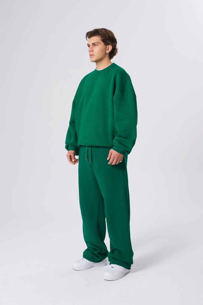 Erkek Koyu Yeşil Oversize Sweatshirt - Görsel 2