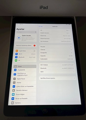 Beden iPad 8. Nesil 32 GB KUTULU HATASIZ
