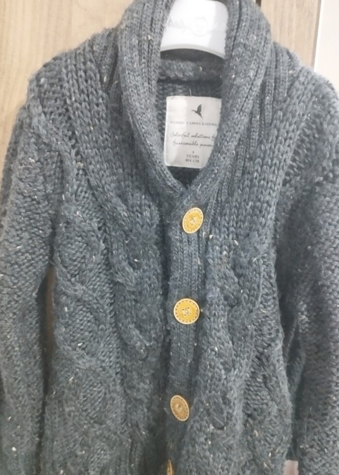 Mamma ramma Kalın triko çocuk hırka  - Görsel 3