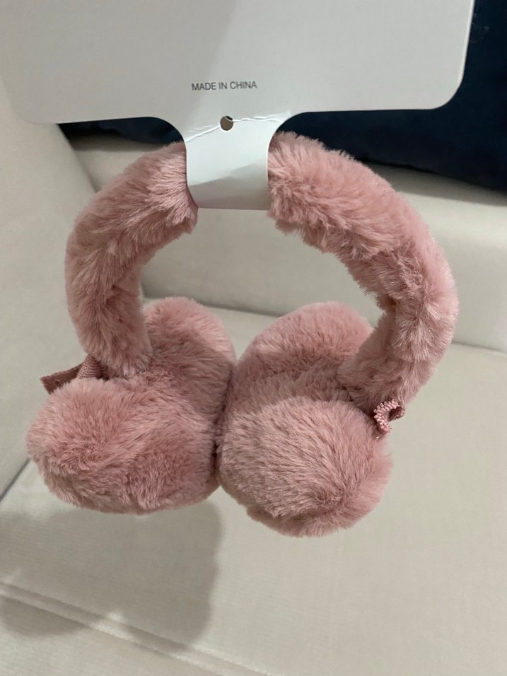 Pembe Kürklü Kız Çocuk Kulaklık - Görsel 3