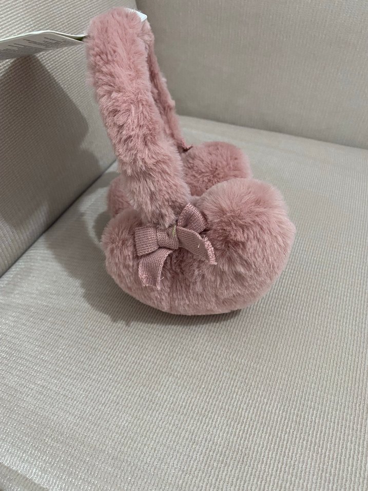 Pembe Kürklü Kız Çocuk Kulaklık - Görsel 2