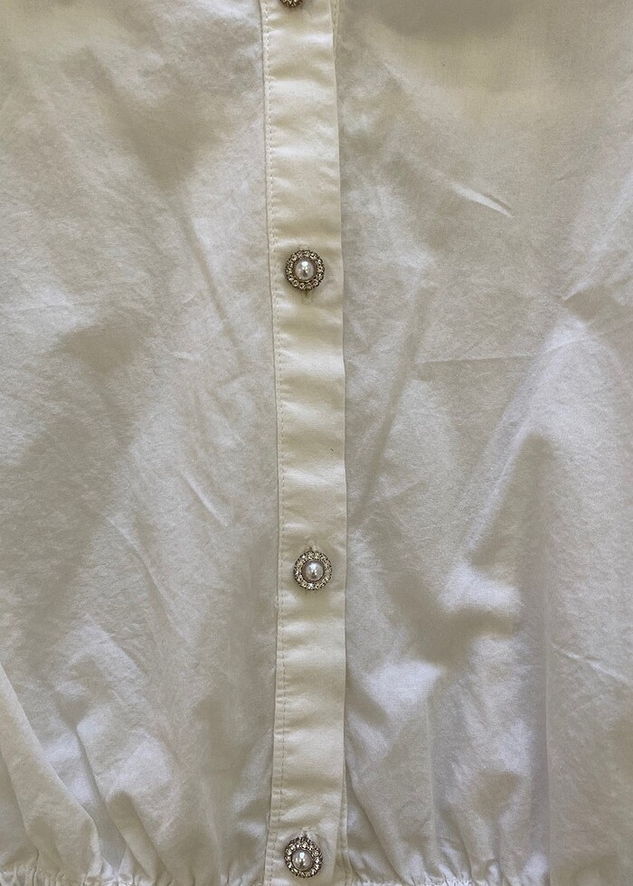 Zara taşlı düğmeli gömlek - Görsel 4