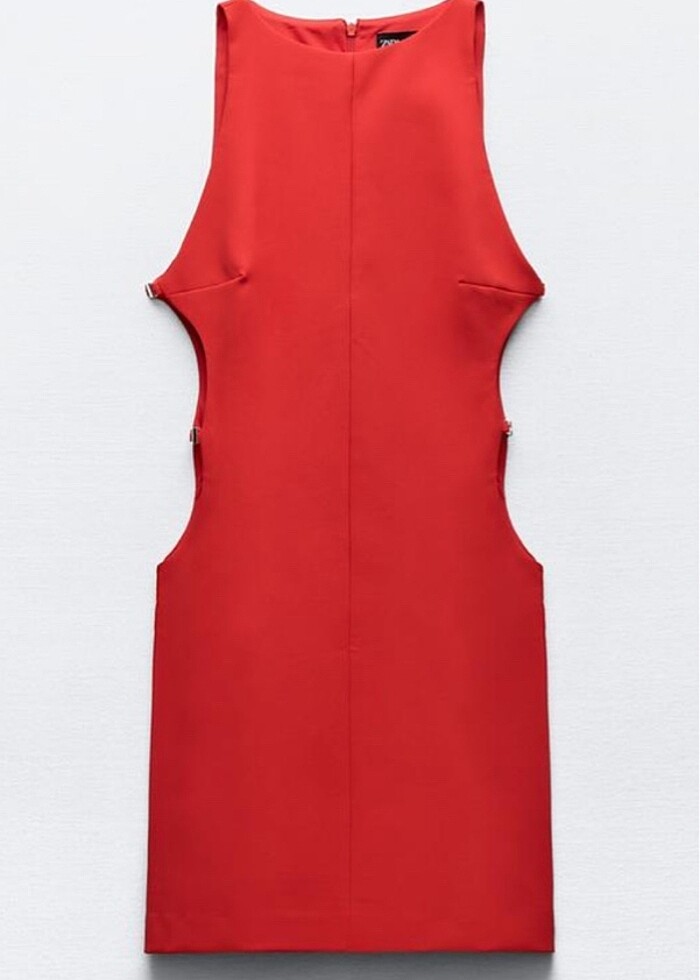 Zara kırmızı elbise - Görsel 3