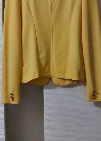 Sarı Düğmeli Kadın Blazer Ceket - Görsel 2