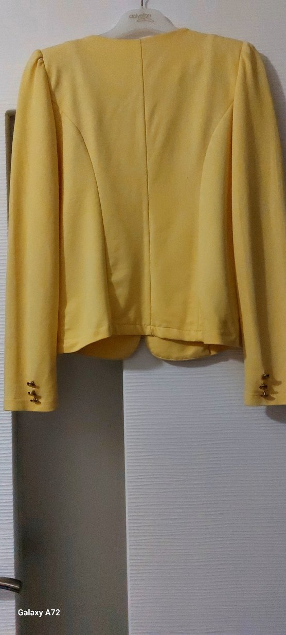 Sarı Düğmeli Kadın Blazer Ceket - Görsel 2