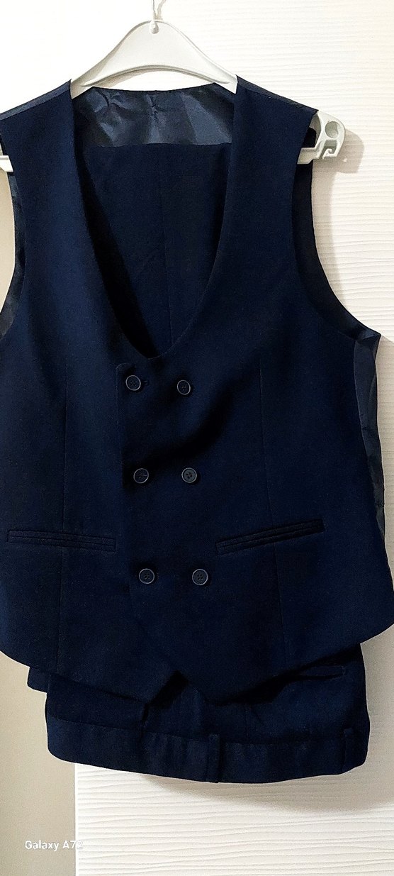 Düğmeli Lacivert Erkek Takım Elbise Ceket - Görsel 4