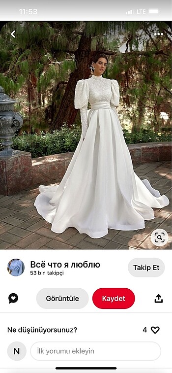 Pıntrest model gelinlik