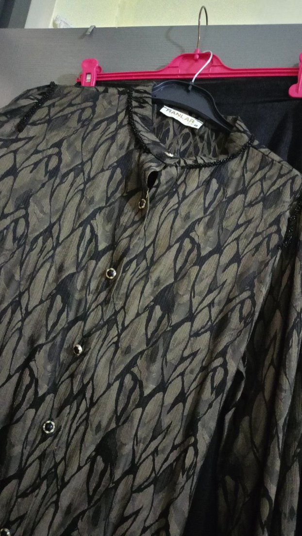 Yılan Desenli Uzun Kollu Gömlek takımlı - Görsel 3