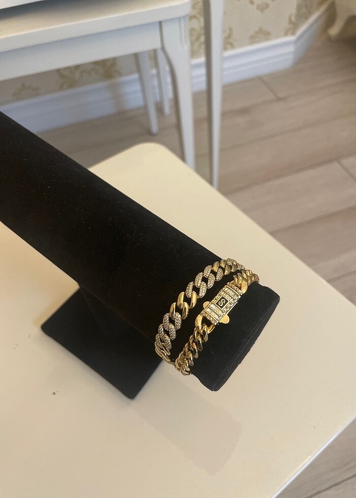 14 k görüntülü Altın rengi zincir bileklik - Görsel 2