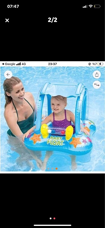 Baby float güneşlikli bebek simiti - Görsel 2