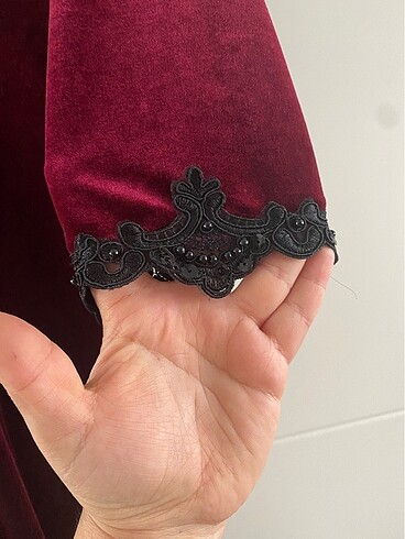 xl Beden bordo Renk Kadife şık bir elbise