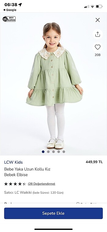 4 Yaş Beden Lcw elnise