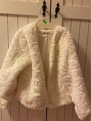 H&M 4-5 Yaş Beyaz Kürk Ceket