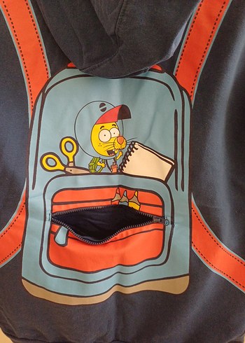 Erkek Çocuk Fermuarlı Mavi Sweatshirt - Görsel 3