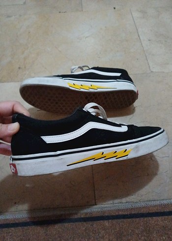 Siyah Beyaz Bağcıklı unisex Spor Ayakkabı - Görsel 7