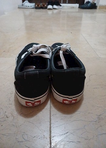 Siyah Beyaz Bağcıklı unisex Spor Ayakkabı - Görsel 4