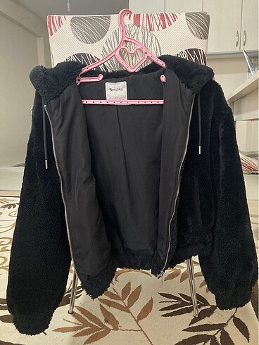 Bershka siyah peluş ceket