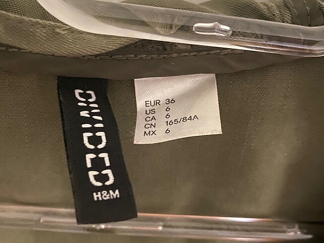 36 Beden haki Renk H&M Haki renk kapüşonlu ceket