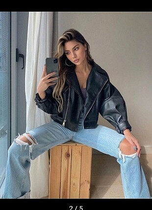 38 Beden siyah Renk Deri ceket trend