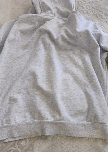 s Beden gri Renk Gri Kapüşonlu Fermuarlı Sweatshirt