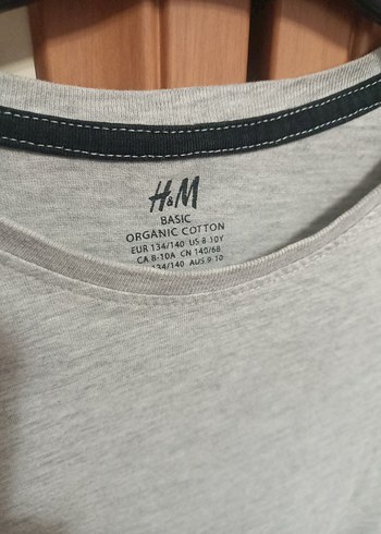 H&M Gri Kısa Kollu Basic Tişört