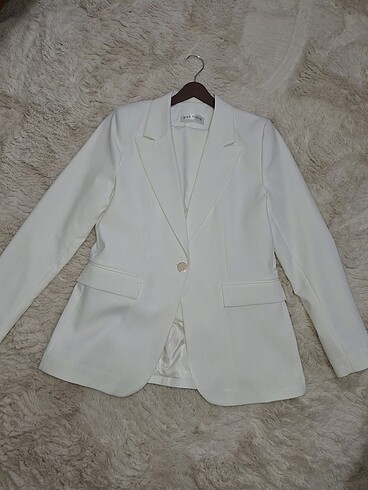 Beyaz Blazer Alt üst Takım