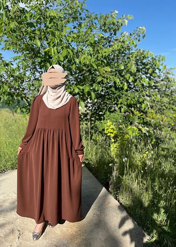 Zara Kahverengi Salaş Uzun Elbise