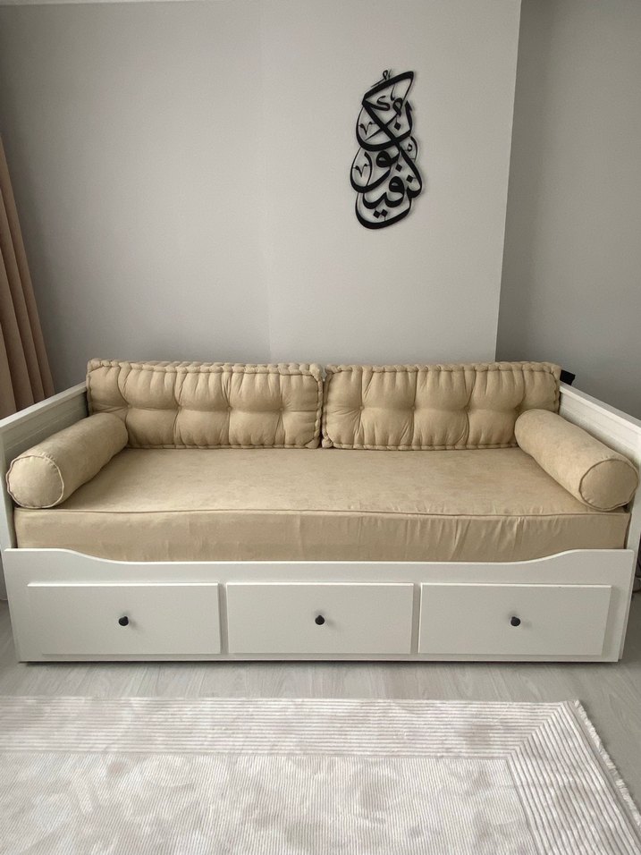 Bej Modern Klasik Kanepe Örtüsü - Görsel 2