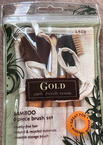  Beden Renk Gold 6 Parça Bambu Makyaj Fırçası Seti