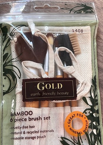 Gold 6 Parça Bambu Makyaj Fırçası Seti