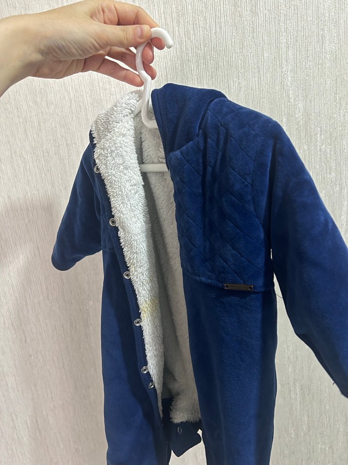 Mavi Kürklü Bebek Tulum 3-6 ay - Görsel 2