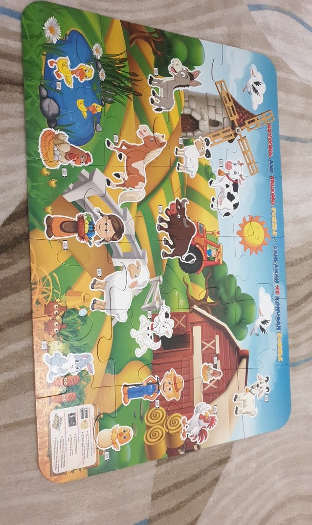 Çiftlik Temalı Çok Renkli Çocuk Yapbozu - Görsel 2