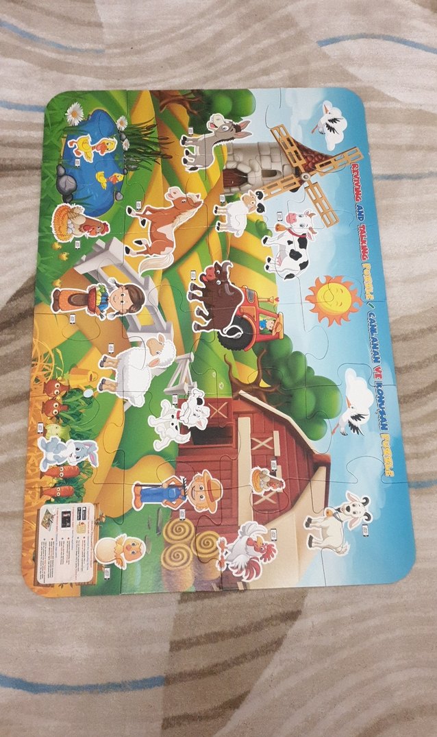 Çiftlik Temalı Çok Renkli Çocuk Yapbozu - Görsel 5