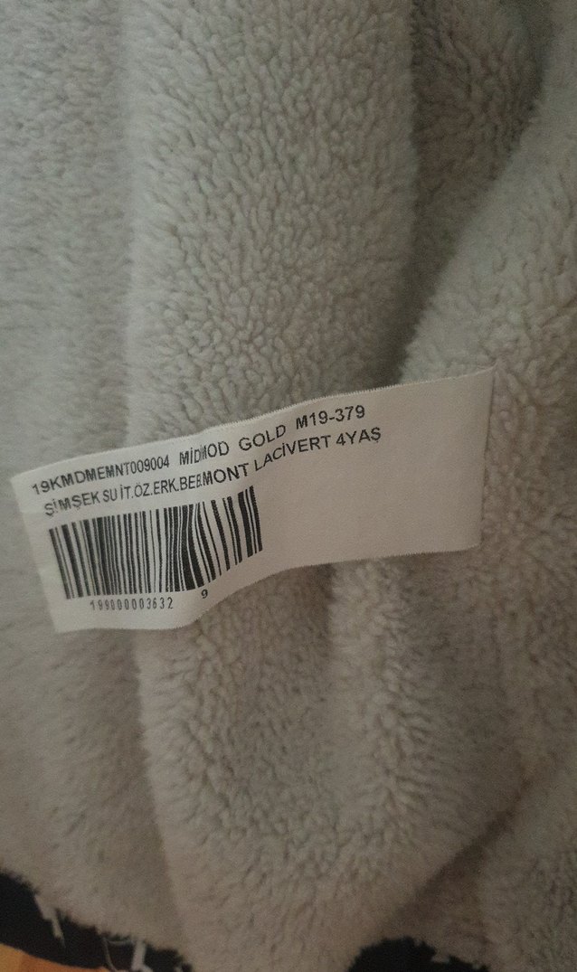 Erkek Çocuk Kapüşonlu Desenli Koyu Mavi Mont - Görsel 5