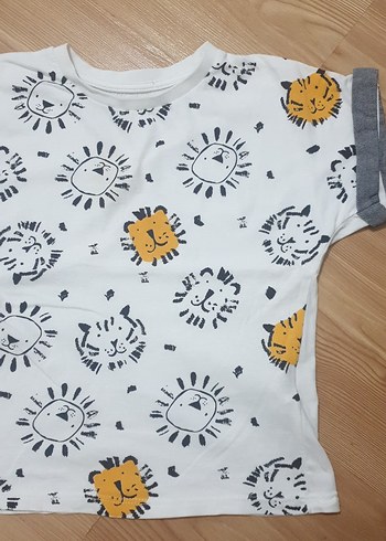 Erkek Bebek Gri Baskılı Kot Şortlu Takım - Görsel 8