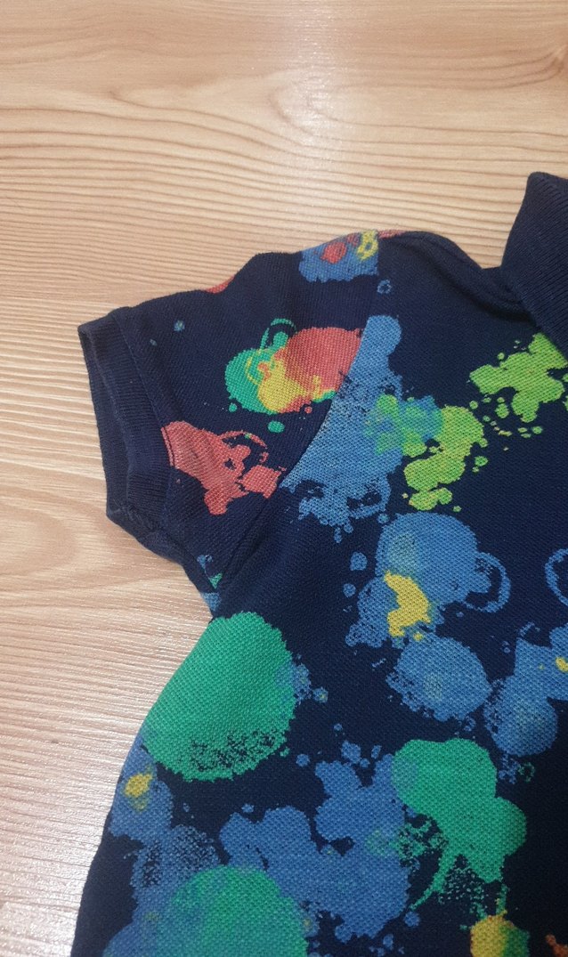 Erkek Çocuk Çok Renkli Batik Desenli Polo Tişört - Görsel 4