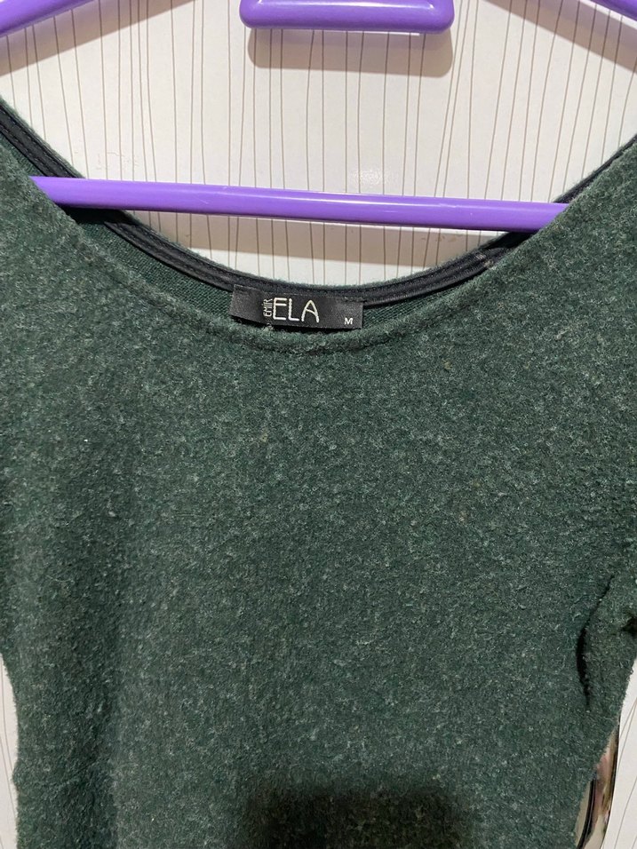 Yeşil Triko Midi Elbise - Görsel 2