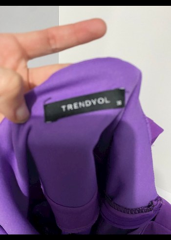 Mor Pilili Midi Elbise - Görsel 4