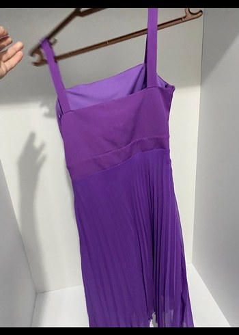 Mor Pilili Midi Elbise - Görsel 6