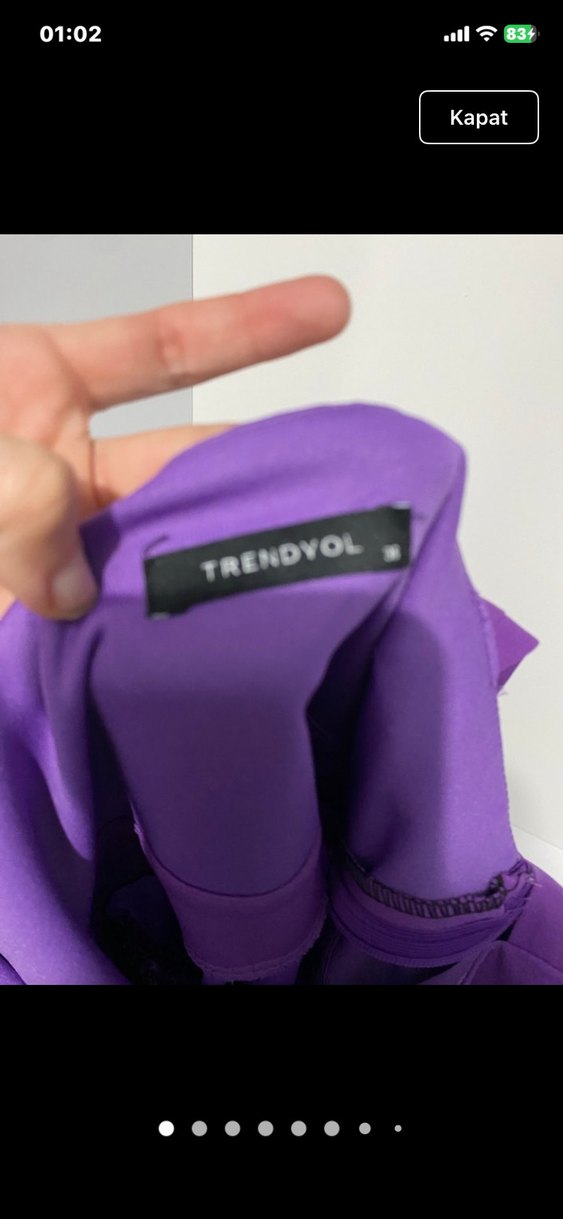 Mor Pilili Midi Elbise - Görsel 4