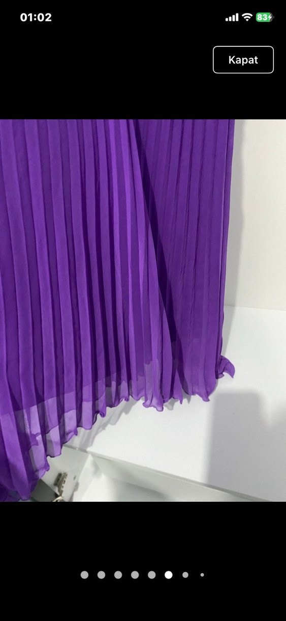 Mor Pilili Midi Elbise - Görsel 2