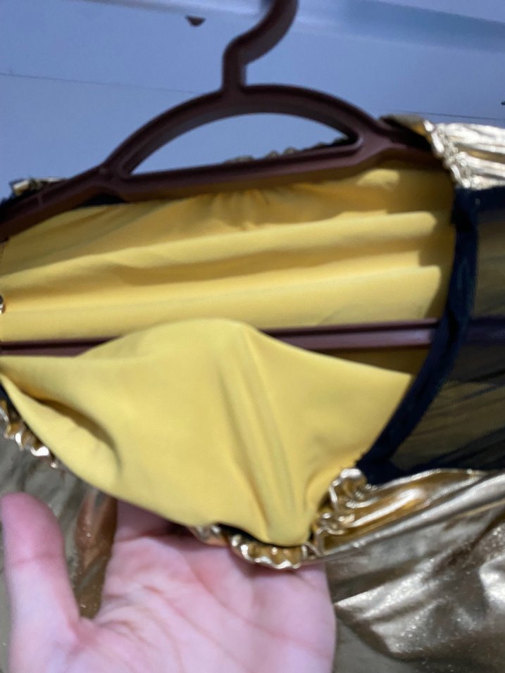 Parlak Altın Renkli Mini etek filelı - Görsel 3