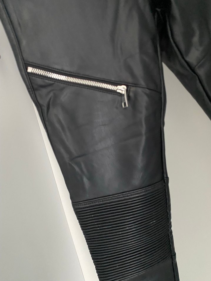 Kadın Siyah Deri zara pantolon  Fermuarlı - Görsel 2