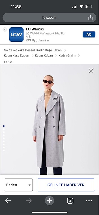 LC Waikiki LCW kaşe kaban