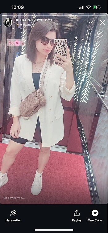 Stradivarius Krem Blazer Ceket - Görsel 3