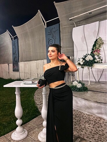 Alfabeta Siyah abiye elbise