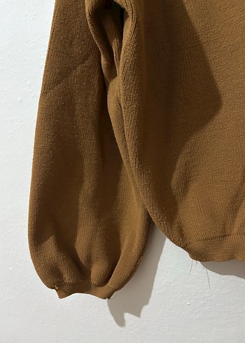 Kadın Kahverengi Örgü Yün Kazak - Görsel 2