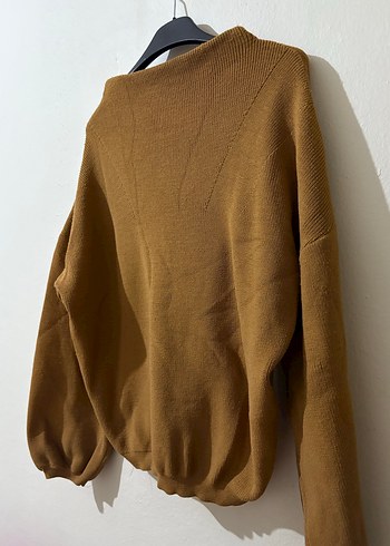 Kadın Kahverengi Örgü Yün Kazak - Görsel 3